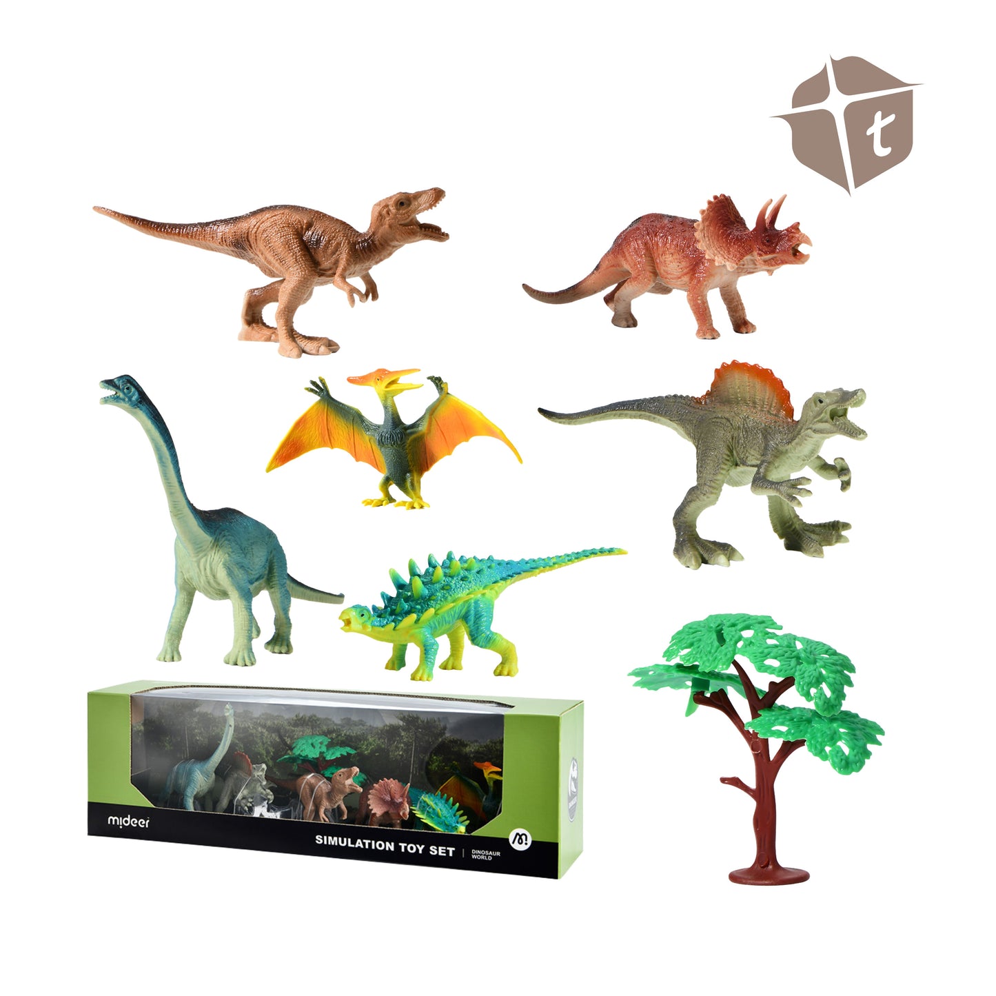 Mideer Simulation - Dinosaurs Set 7pc by Toytinkr