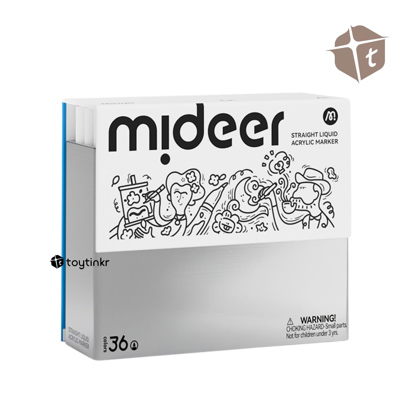 Mideer Straight Liquid Acrylic Markers - 36 Colors by Toytinkr