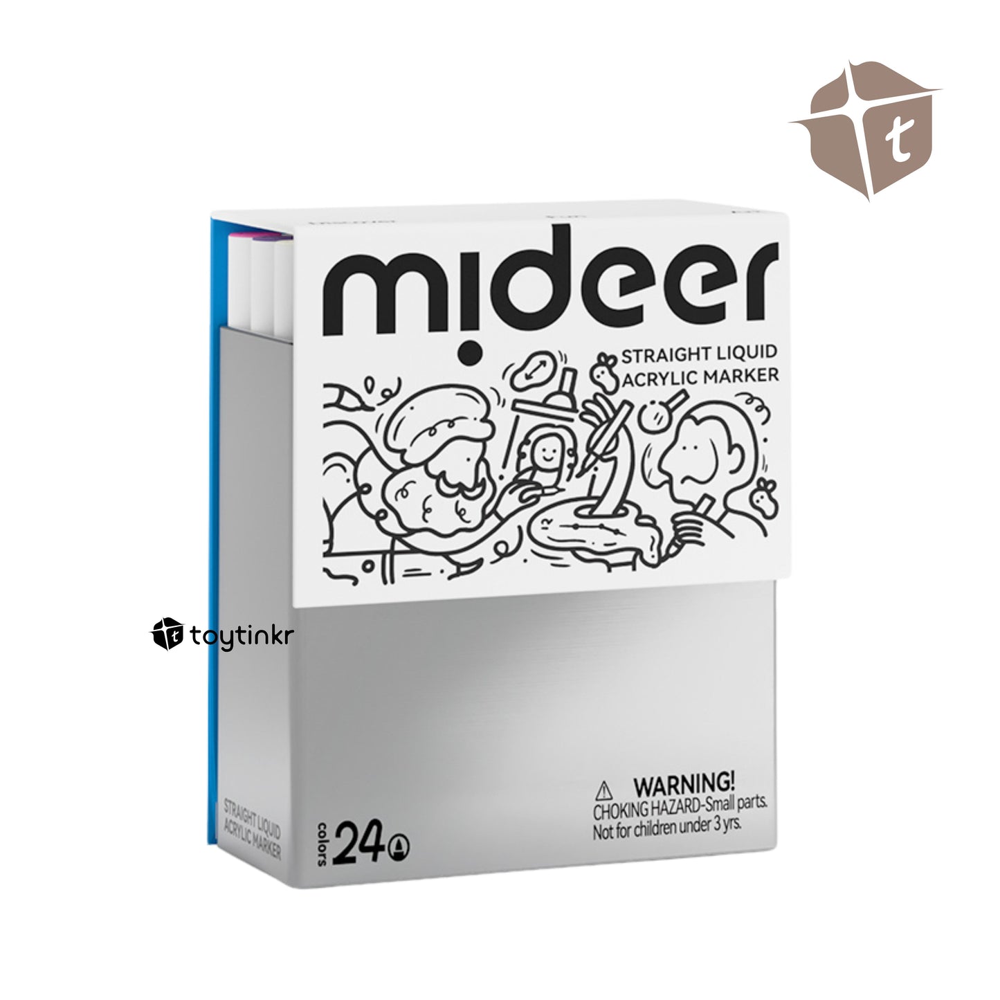 Mideer Straight Liquid Acrylic Markers - 24 Colors by Toytinkr