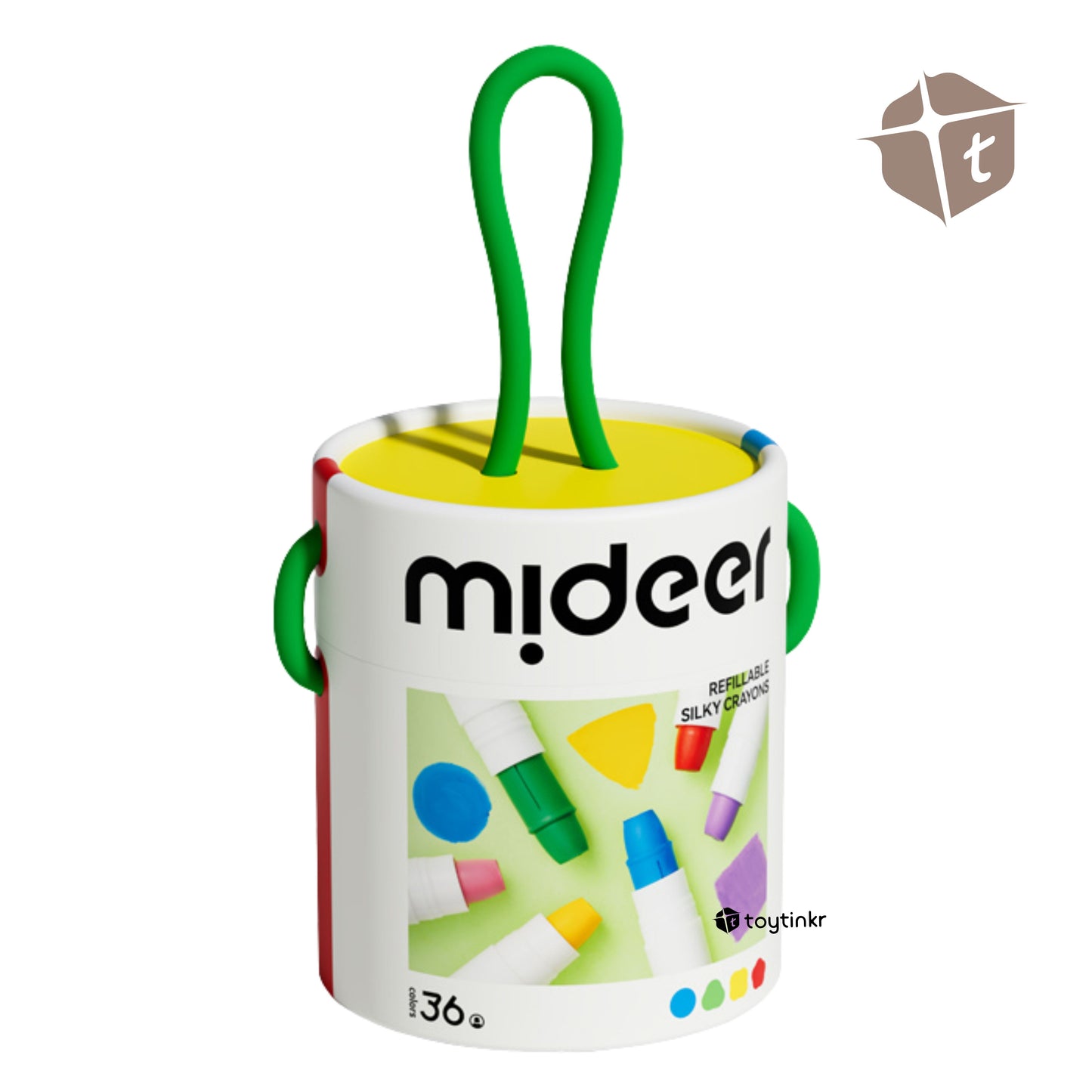 Mideer Washable Refillable Silky Crayons - 36 Colors by Toytinkr