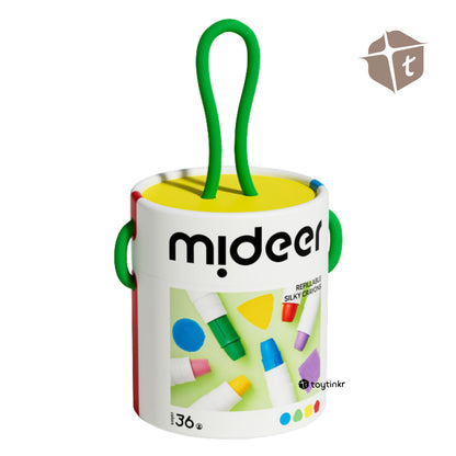 Mideer Washable Refillable Silky Crayons - 36 Colors by Toytinkr