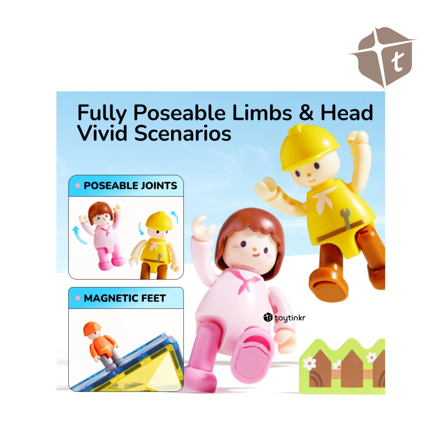 Mideer Colorful Magnetic Tiles - Hero Squad by Toytinkr