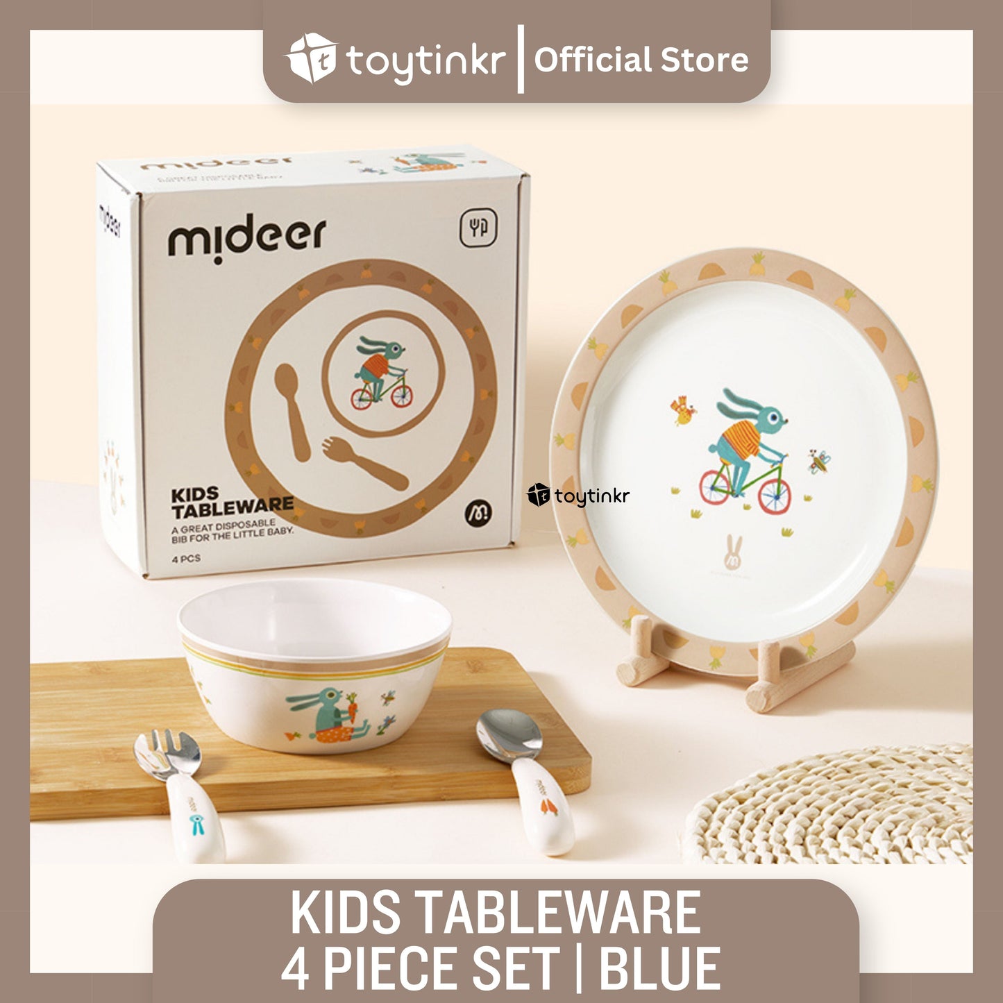 Mideer Kids Tableware 4 Piece Set by Toytinkr