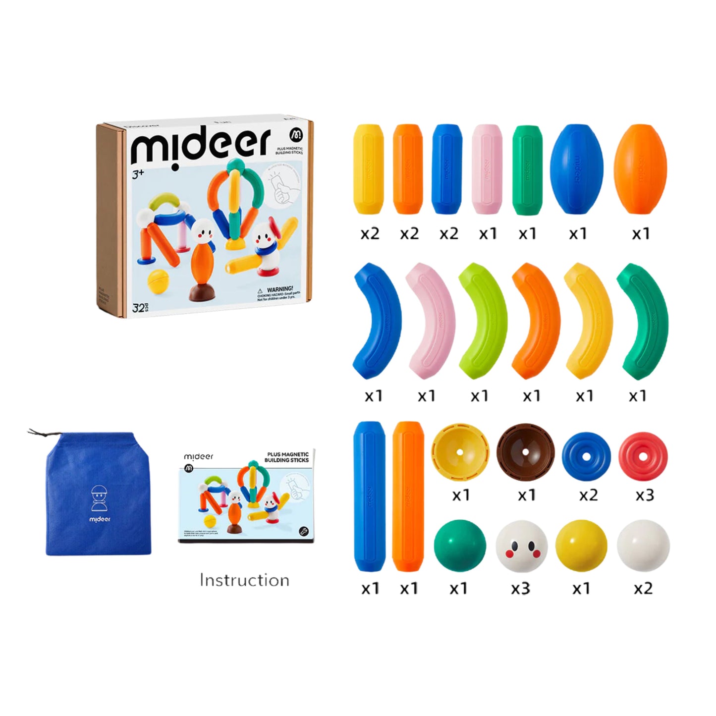 Mideer Plus Building Magnetic Sticks by Toytinkr