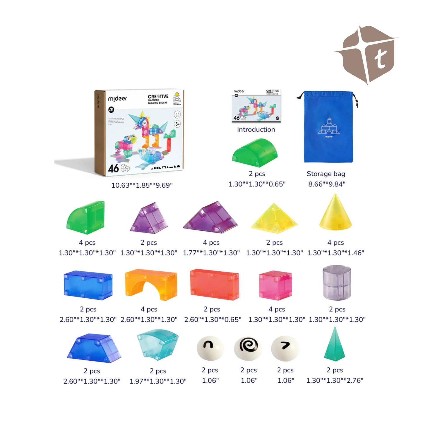 Mideer Creative Magnetic Building Blocks - 20pc by Toytinkr