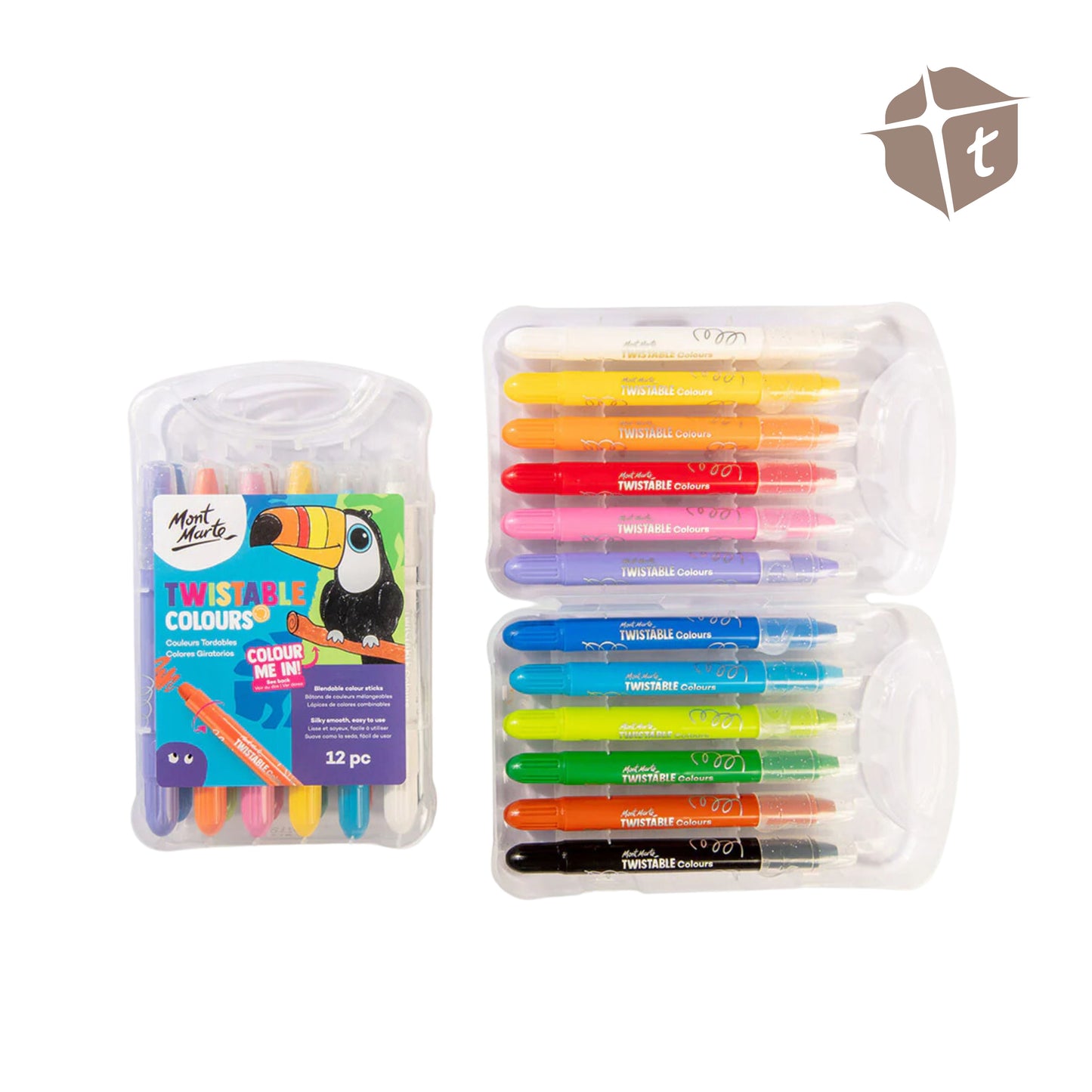 Mont Marte Twistable Colour Crayons - 12 Colors by Toytinkr