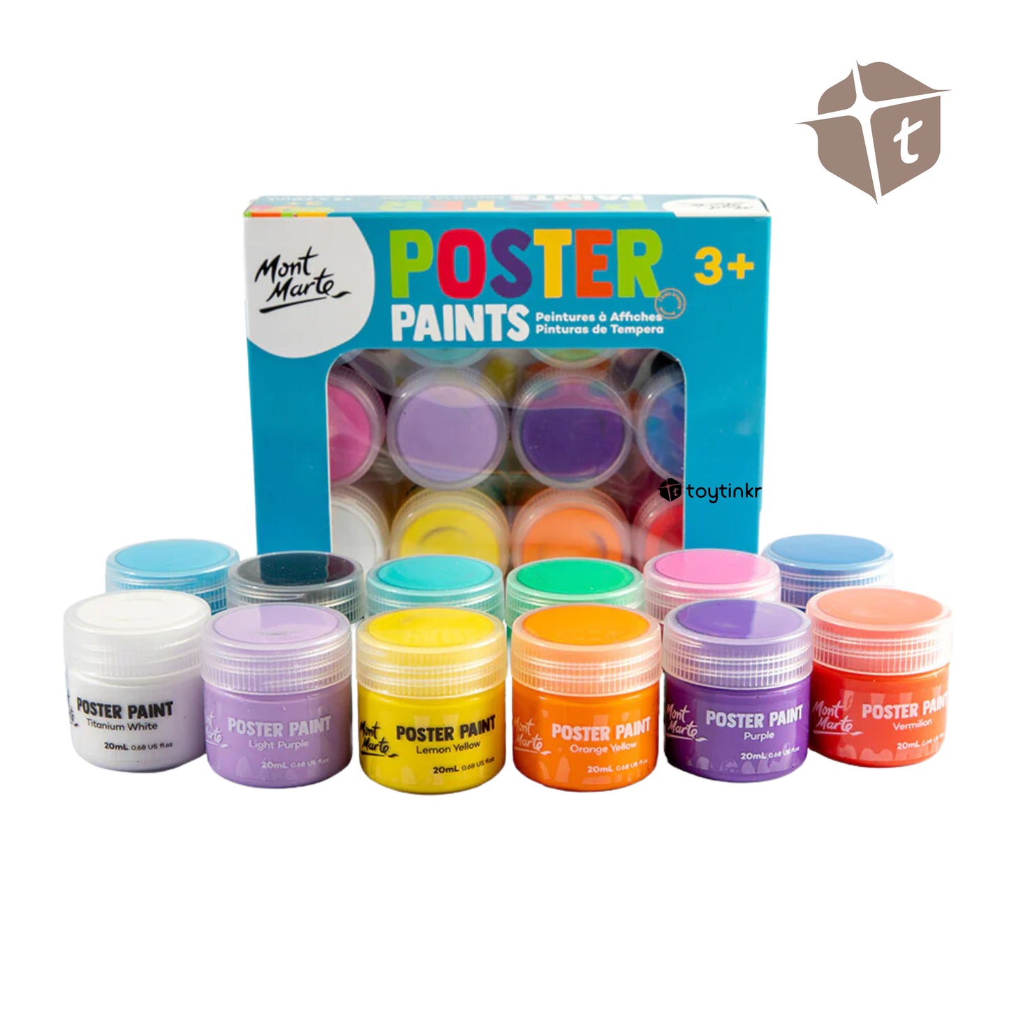 Mont Marte Poster Paint - 12 Colors 20ml by Toytinkr
