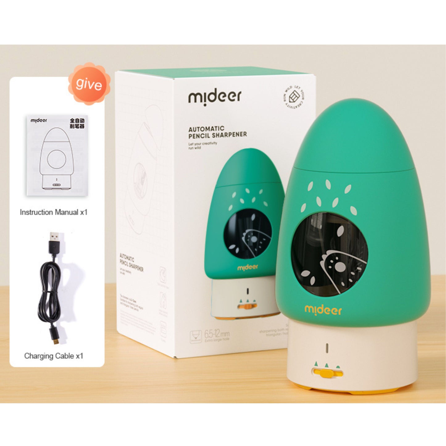 Mideer Automatic Pencil Sharpener - Green by Toytinkr