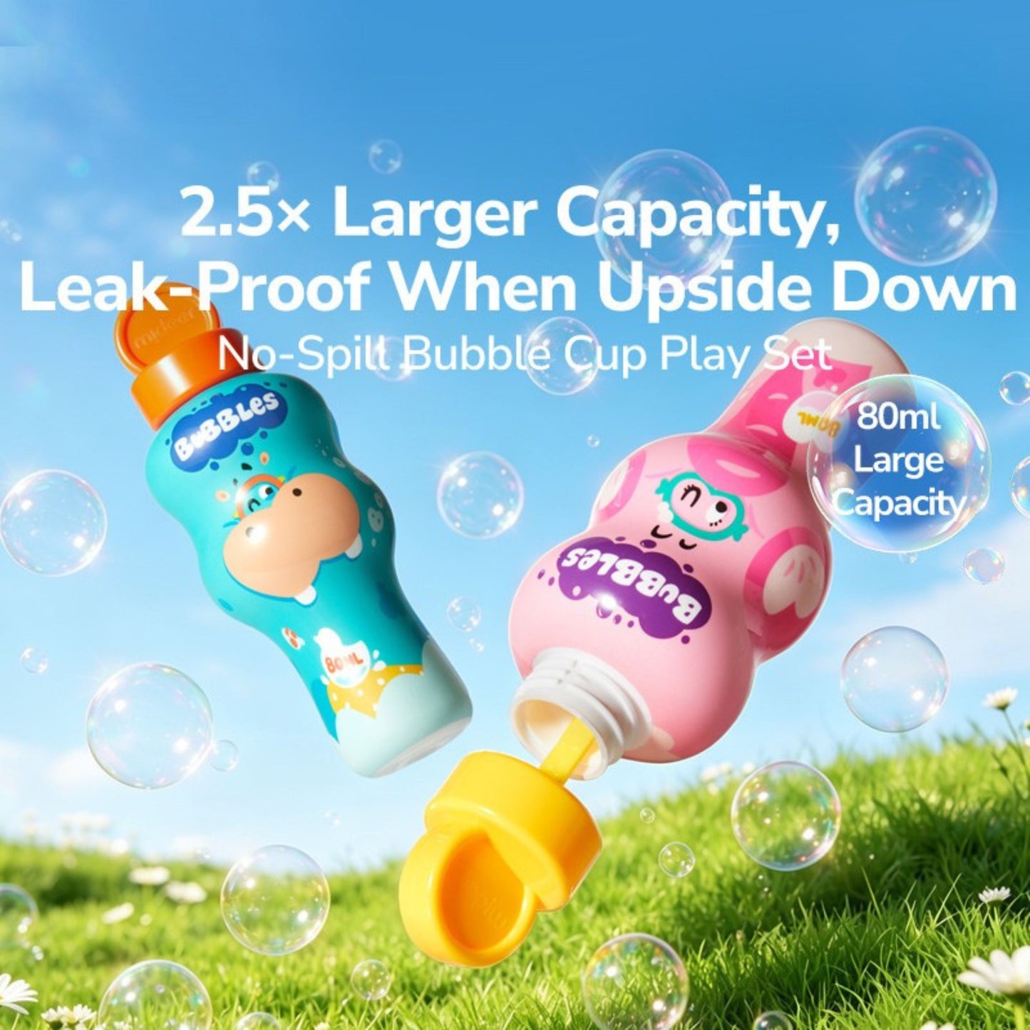 Mideer Bubble Phial 80ml - Hippo and Elephant by Toytinkr