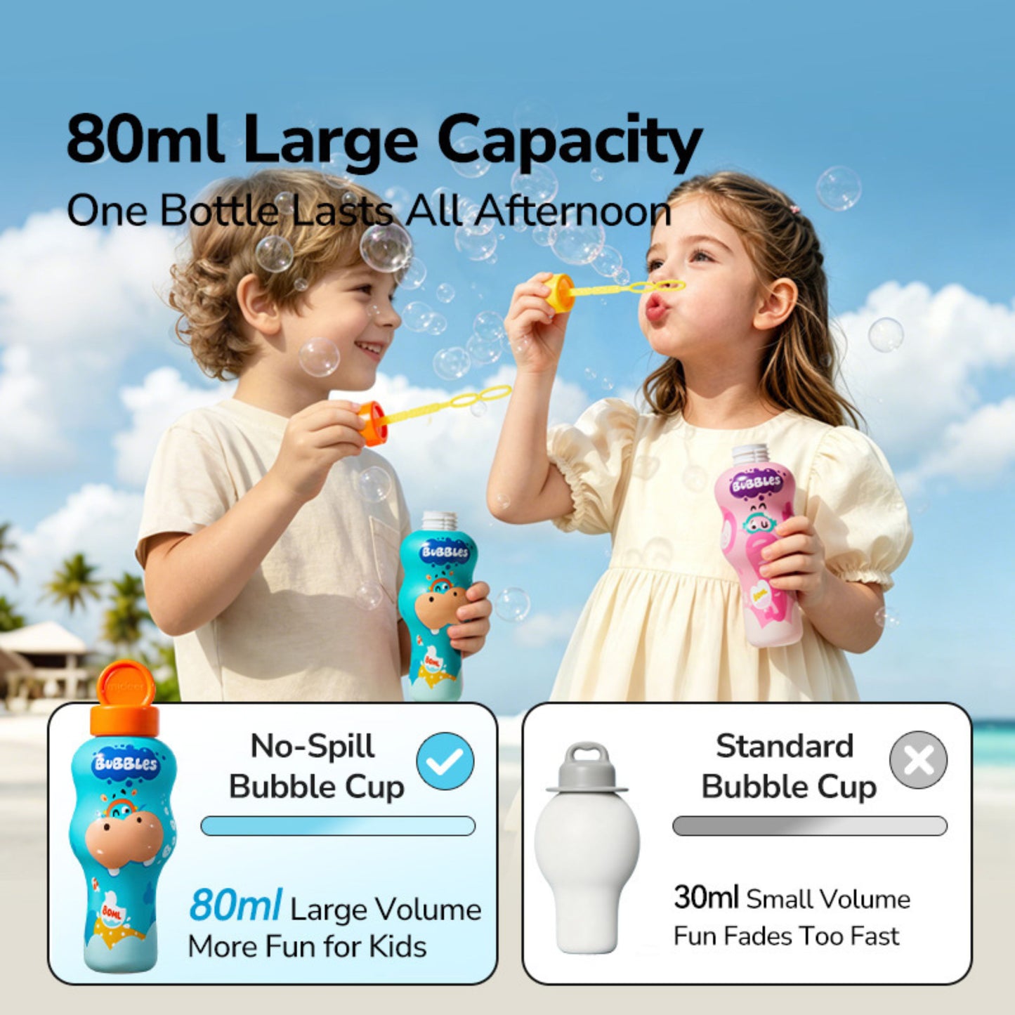 Mideer Bubble Phial 80ml - Hippo and Elephant by Toytinkr