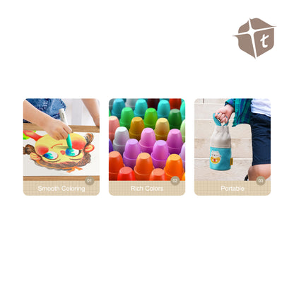 Jar Melo Portable Silky Crayon Pen Bag - 24 Colors by Toytinkr