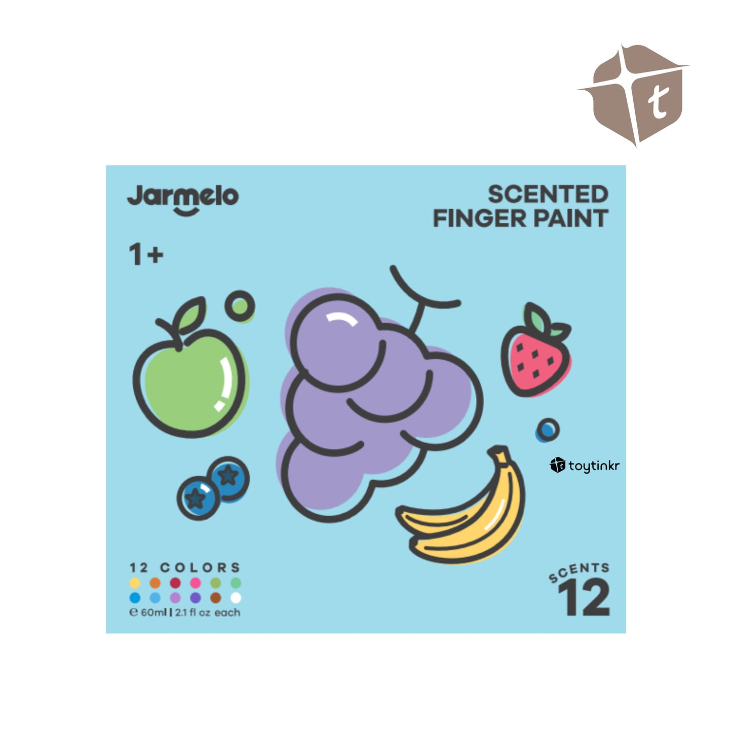Jar Melo Scented Finger Paint - 12 Colors by Toytinkr