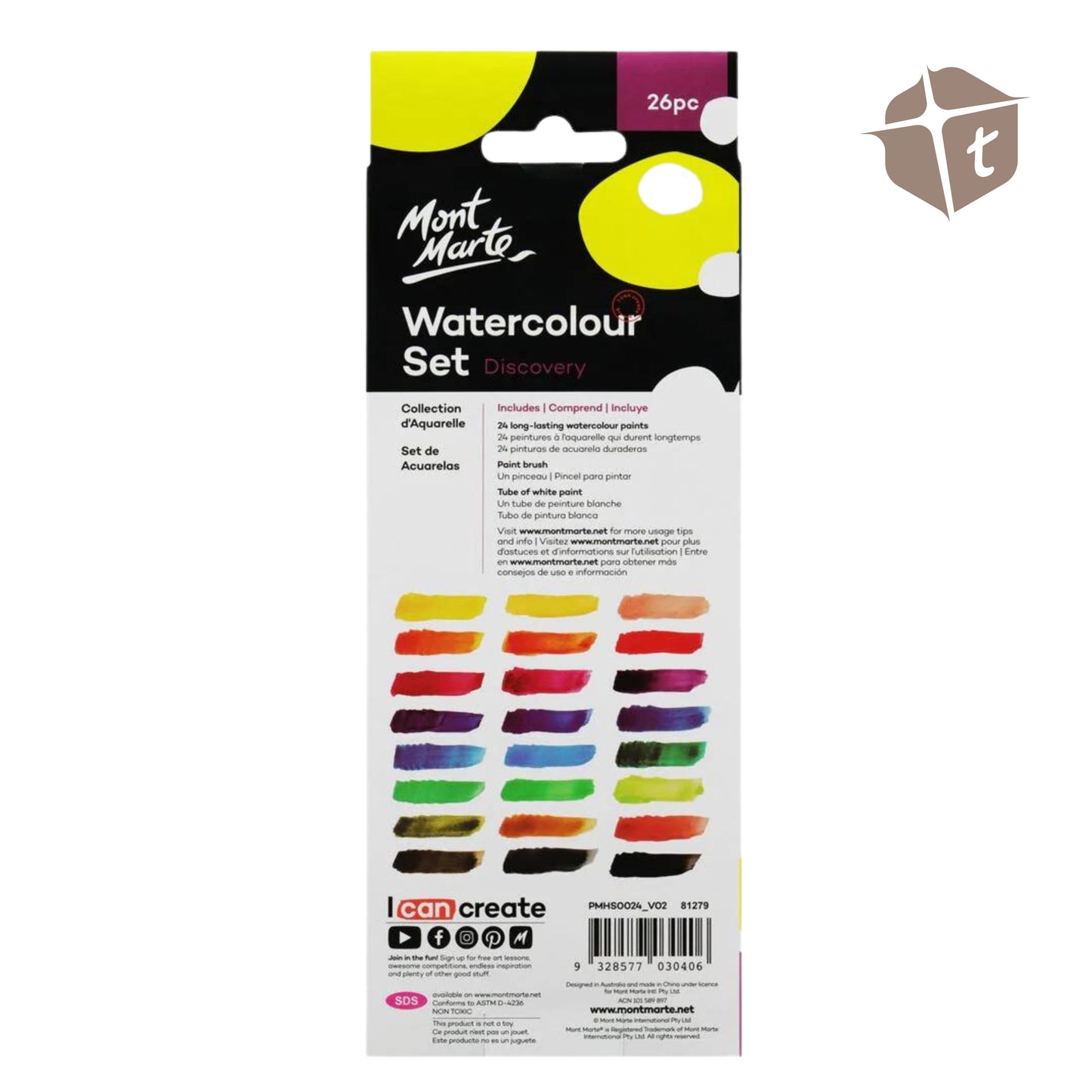 Monte Marte Watecolour Painting Set Discovery 26pc by Toytinkr