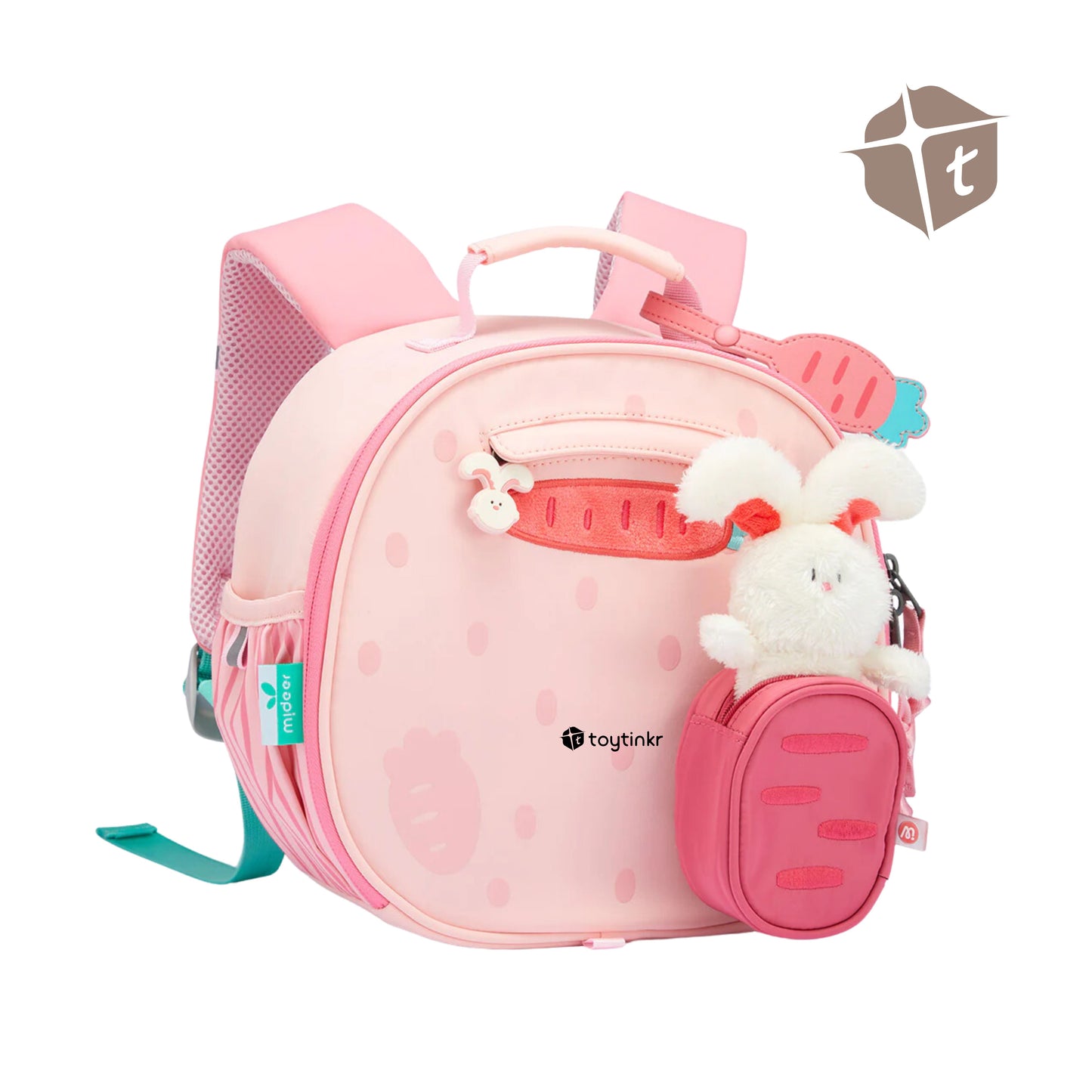 Mideer Snuggle Square Backpack - Pink by Toytinkr