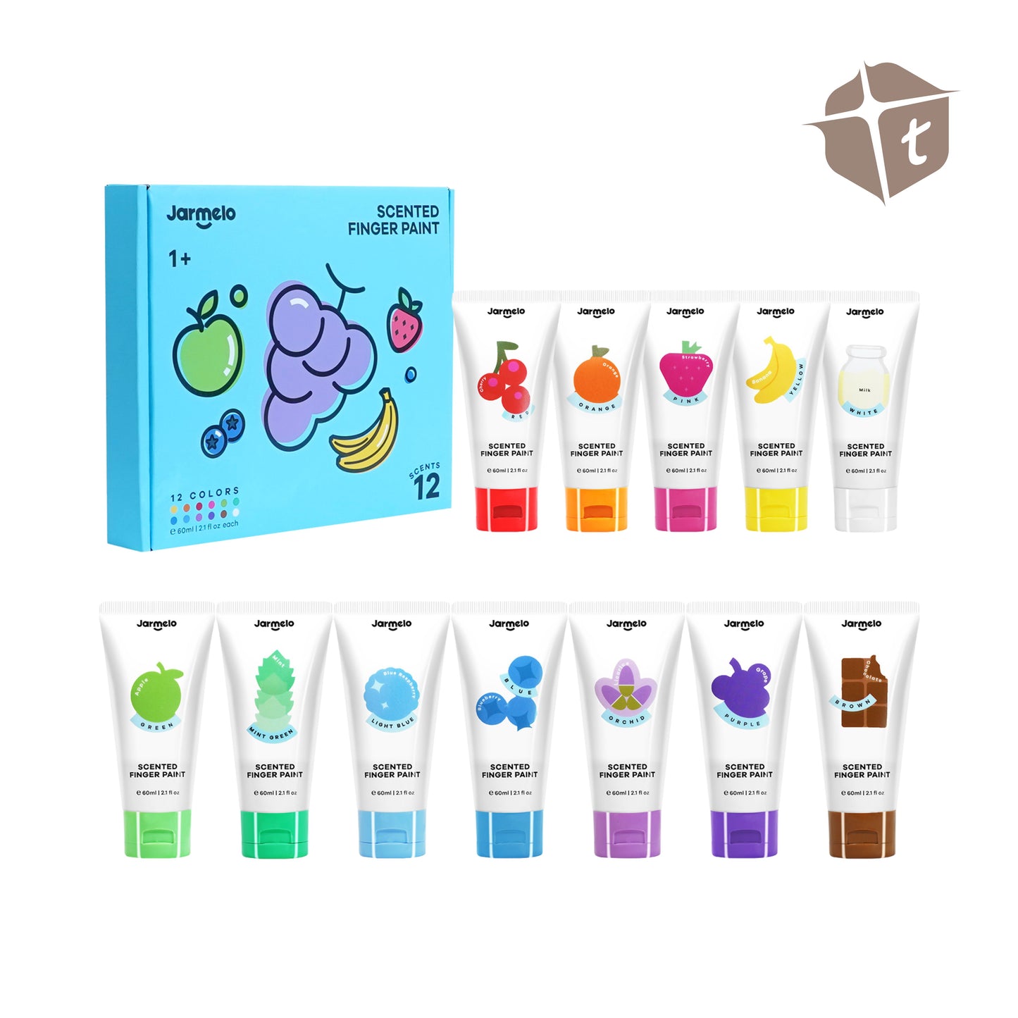 Jar Melo Scented Finger Paint - 12 Colors by Toytinkr