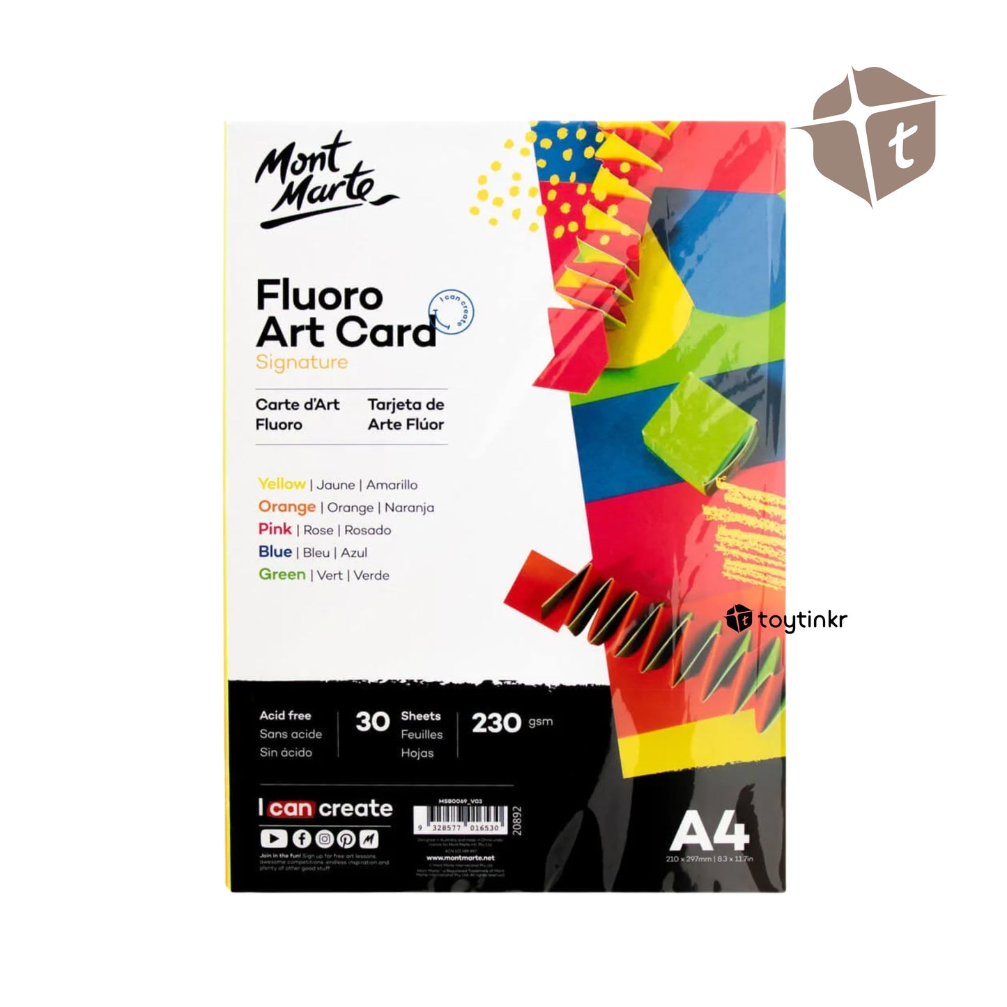 Mont Marte Fluoro Art Card Signature A4 By Toytinkr