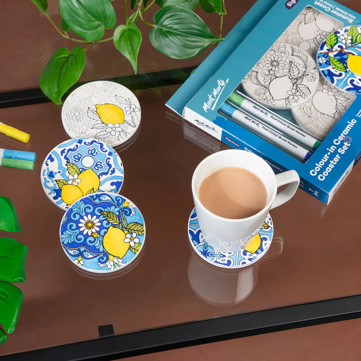 Mont Marte Colour in Ceramic - Coaster Set by Toytinkr