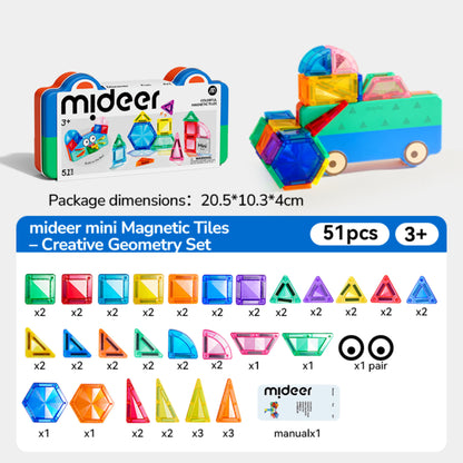 Mideer Mini Magnetic Tiles - 51pcs by Toytinkr