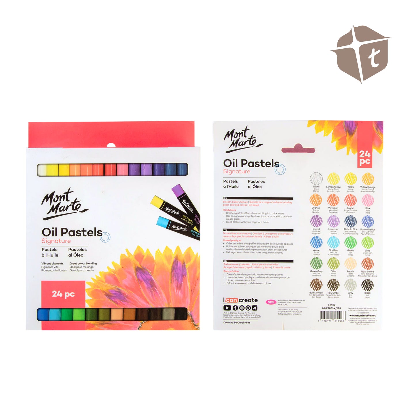 Mont Marte Oil Pastel Signature - 24 Colors by Toytinkr