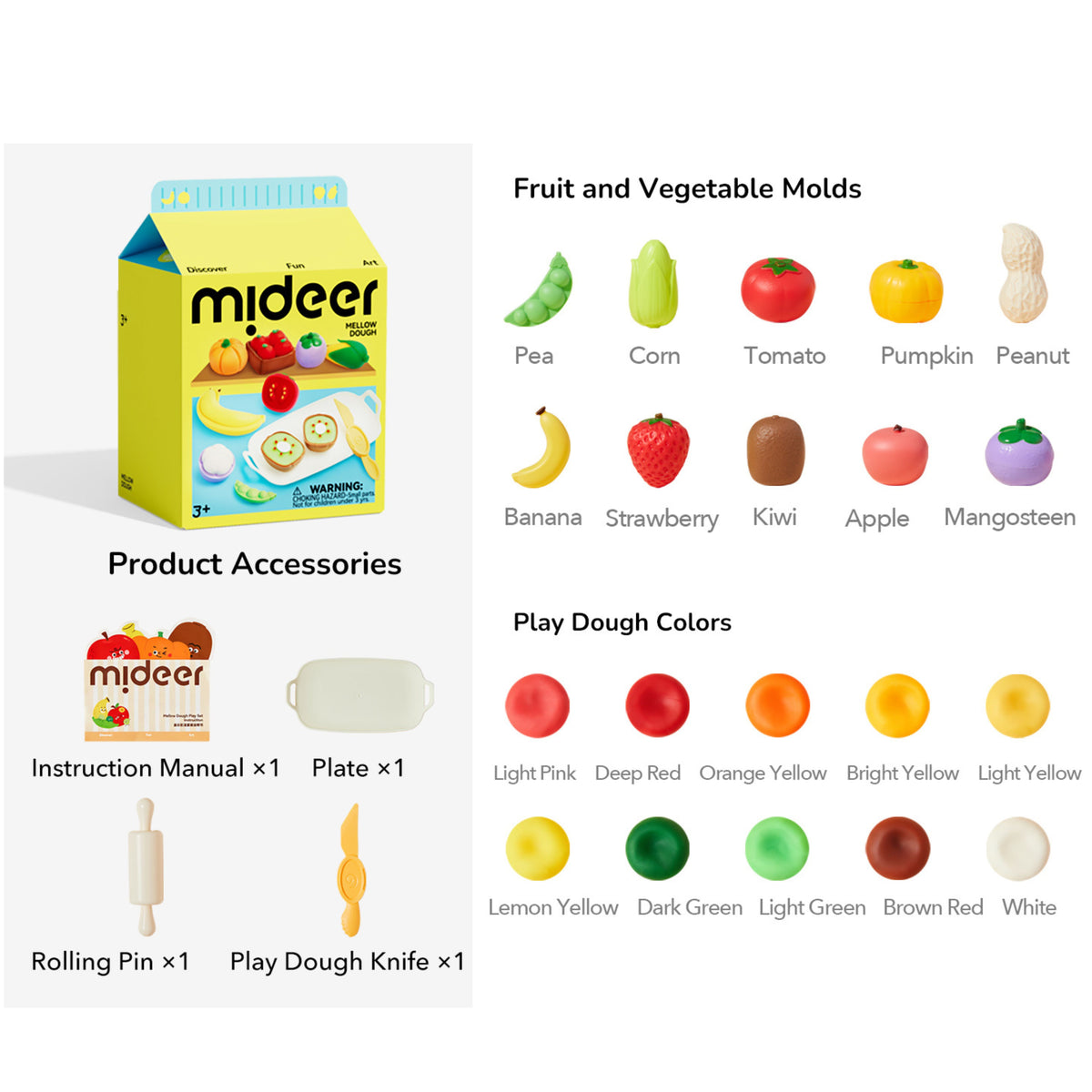 Mideer Mellow Dough - Fruits and Veggie Playset by Toytinkr