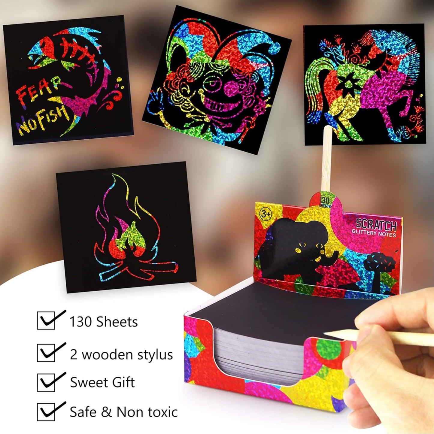 Jar Melo Scratch Note Cards - Glittery Note by Toytinkr