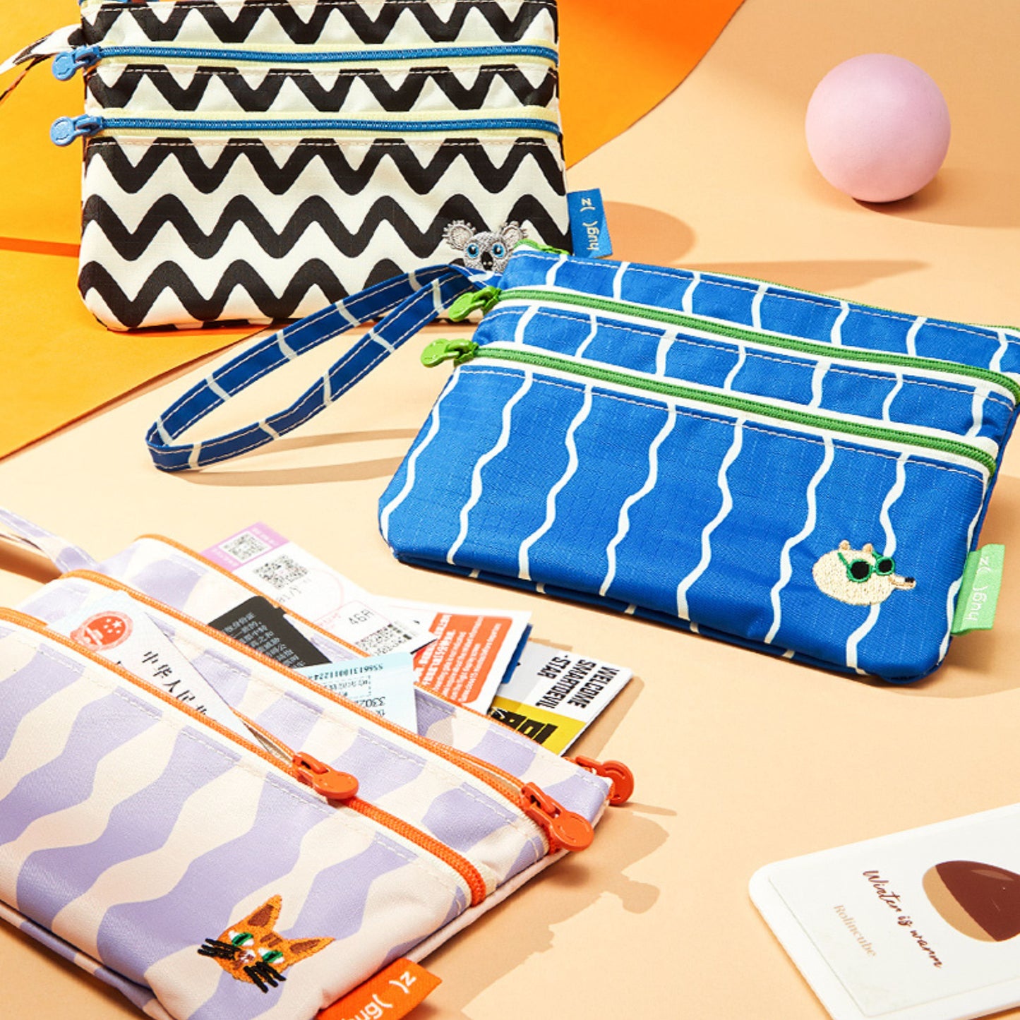 Hug Z Personalized 3 Zip Pouch by Toytinkr