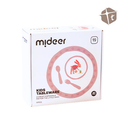 Mideer Kids Tableware 4 Piece Set - Pink by Toytinkr