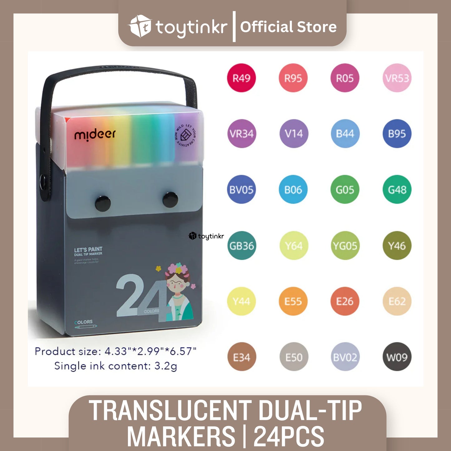 Mideer Translucent Dual Tip Markers by Toytinkr
