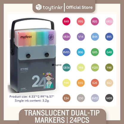 Mideer Translucent Dual Tip Markers by Toytinkr