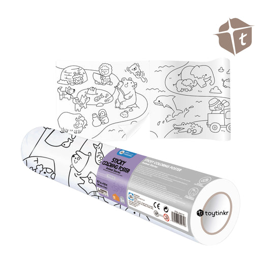 Jar Melo Sticky Coloring Poster - Animals by Toytinkr