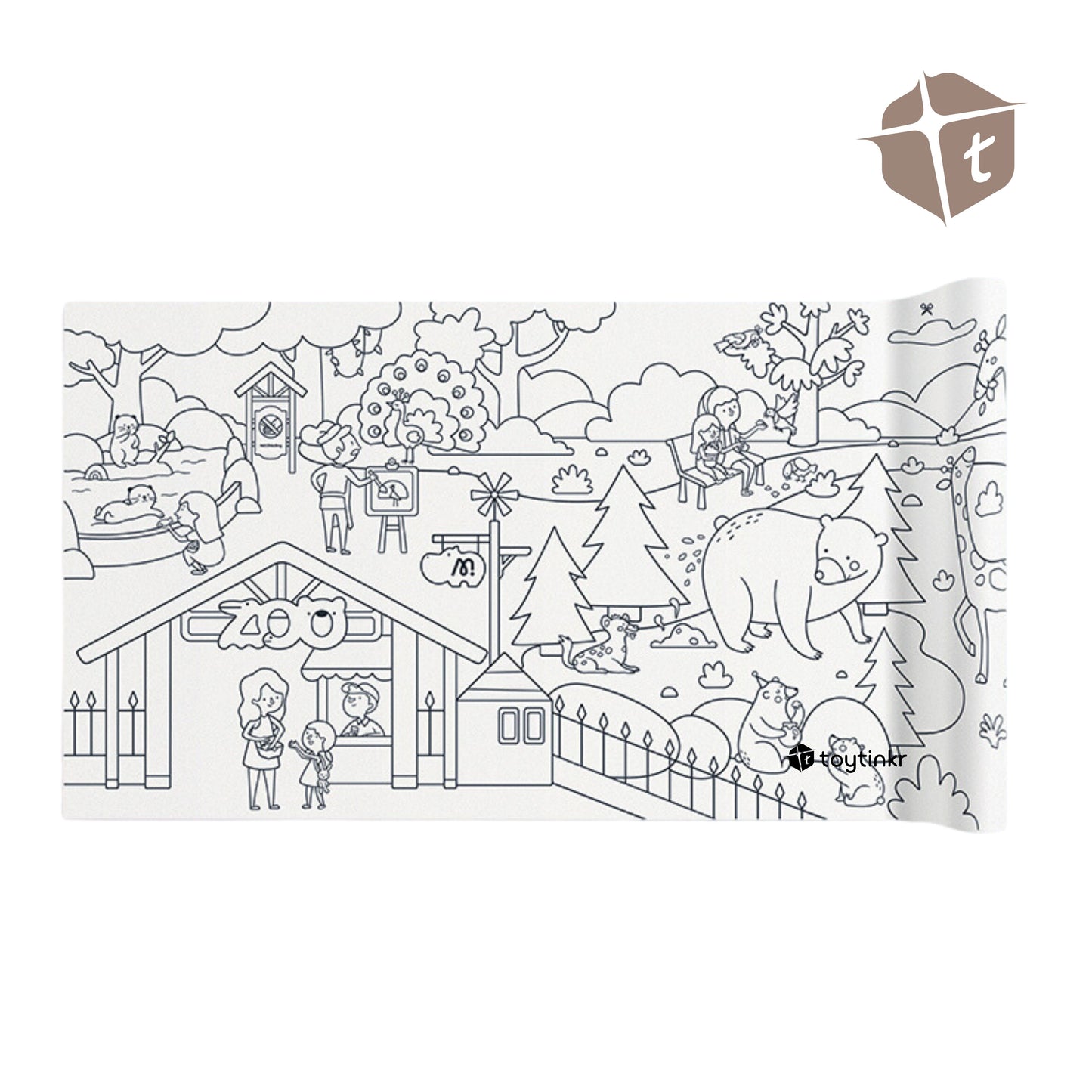 Mideer Adhesive Coloring Scroll - Magic Zoo by Toytinkr