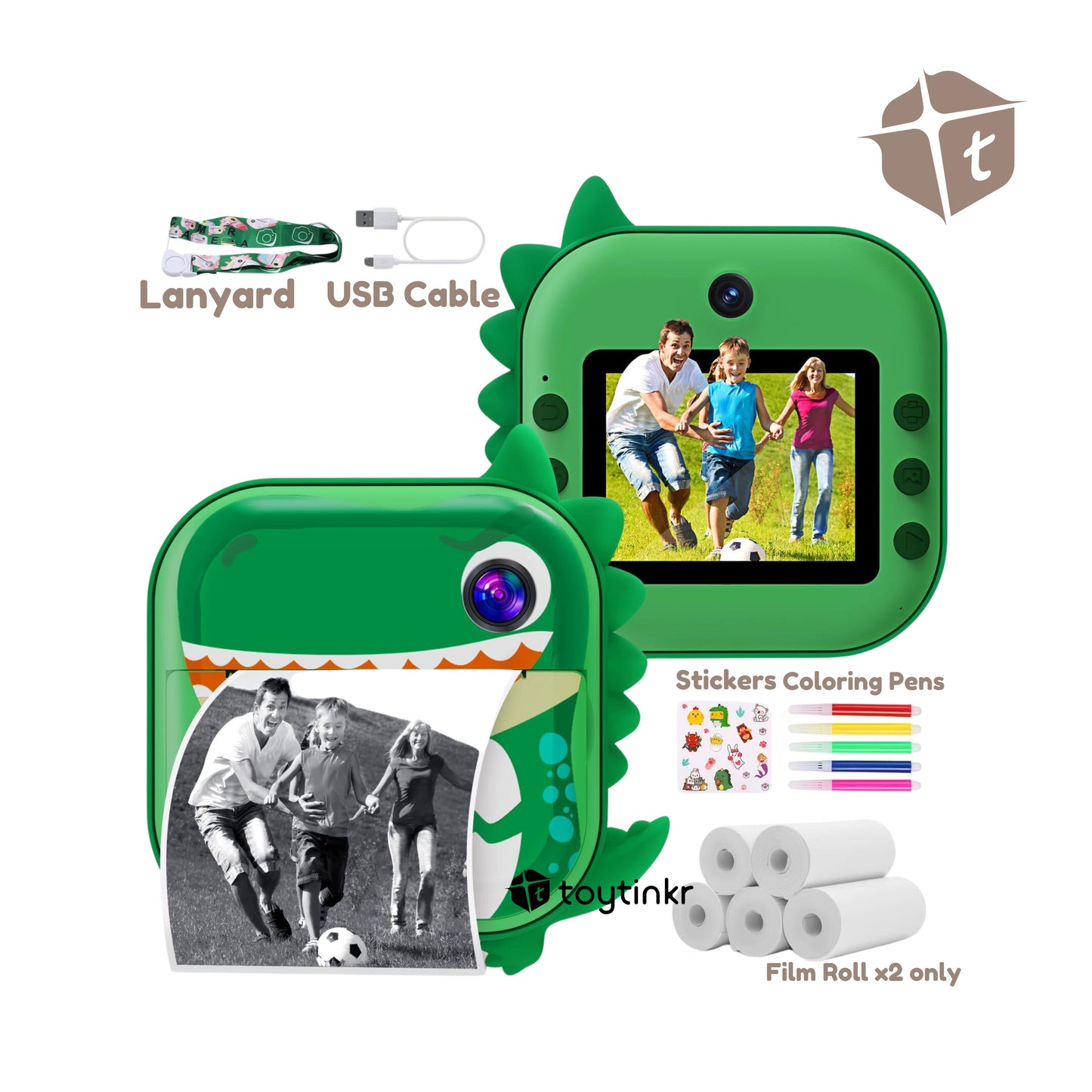 Printing Camera - Green Dino by Toytinkr