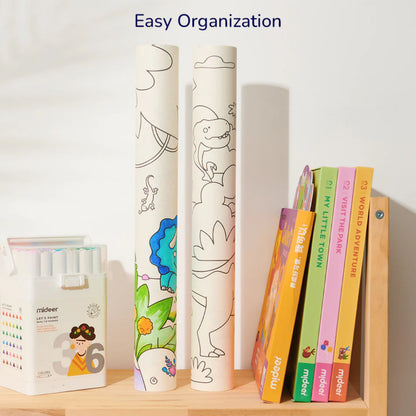 Mideer Adhesive Coloring Scroll - Magic Zoo by Toytinkr