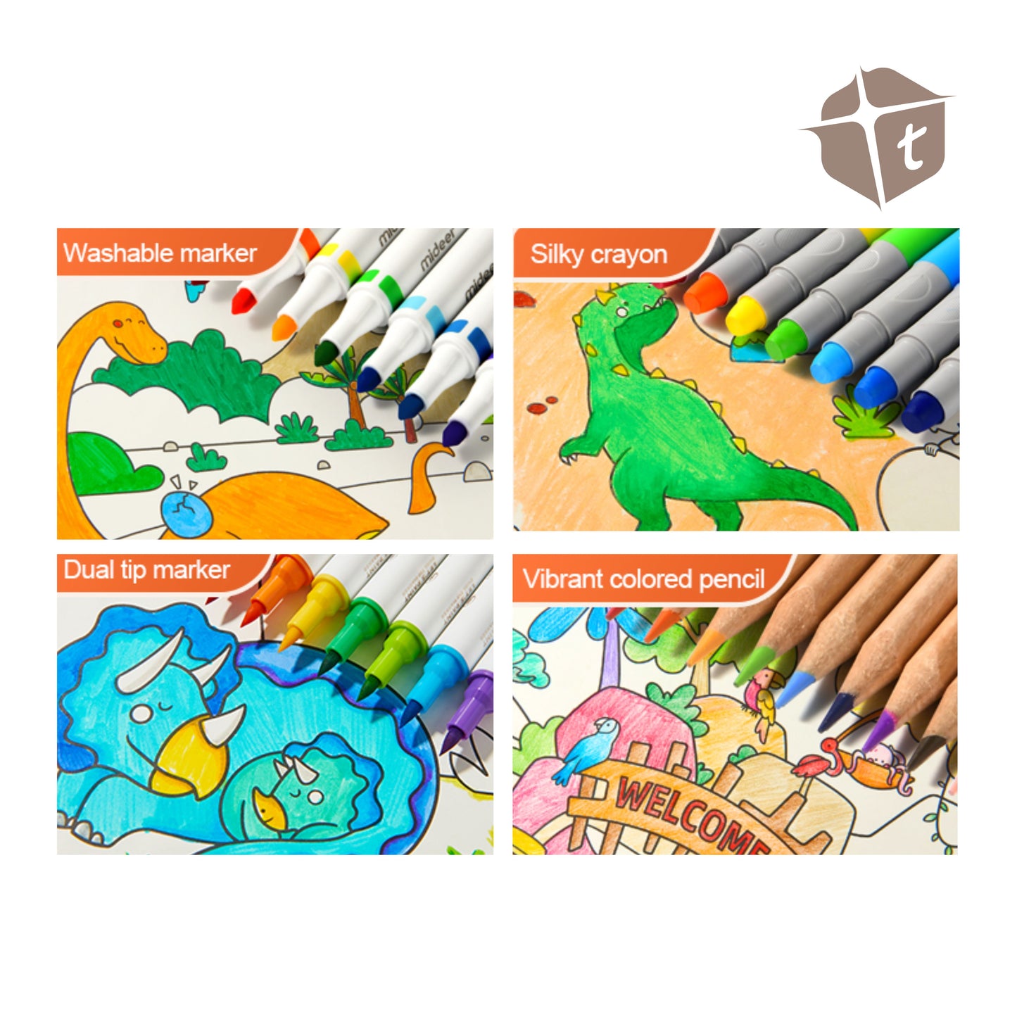 Mideer Adhesive Coloring Scroll - Magic Zoo by Toytinkr