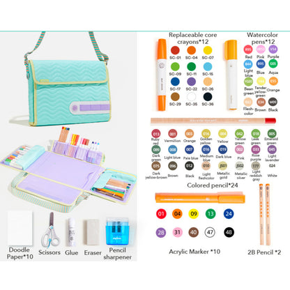 Mideer 2 in 1 Art Bag ( Personalized) - Blue Green by Toytinkr