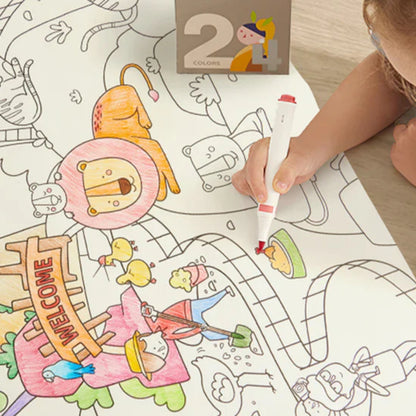 Mideer Adhesive Coloring Scroll - Magic Zoo by Toytinkr