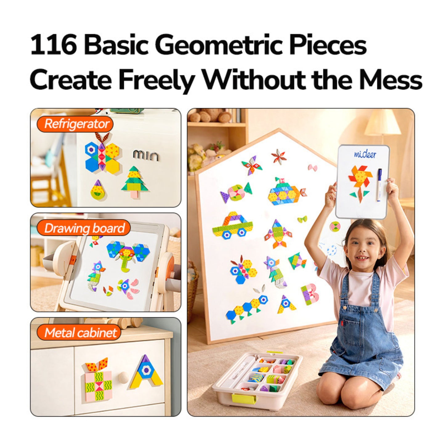 Mideer Magnetic Art Geometric Blocks by Toytinkr
