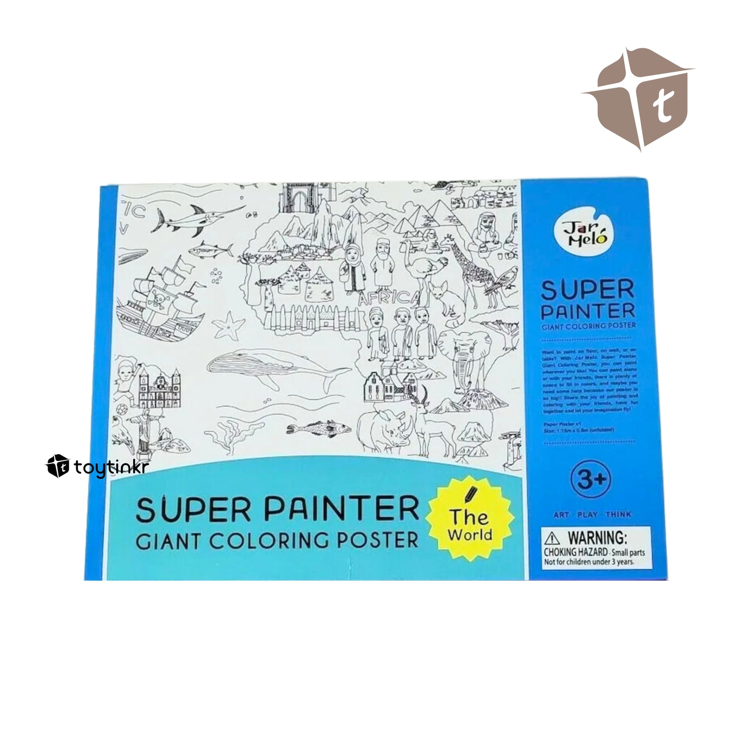 Jar Melo Giant Coloring Poster - The World by Toytinkr