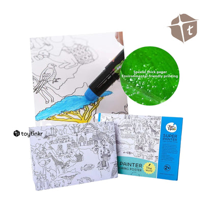 Jar Melo Giant Coloring Poster - The World by Toytinkr