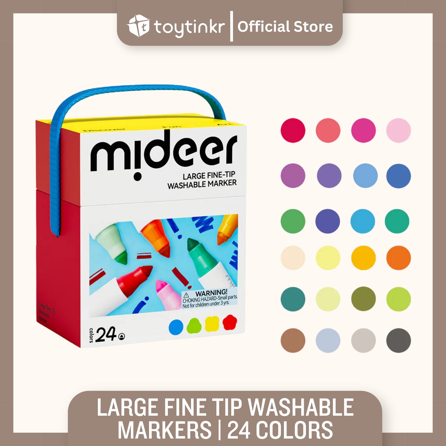 Mideer Large Fine Tip Washable Markers by Toytinkr