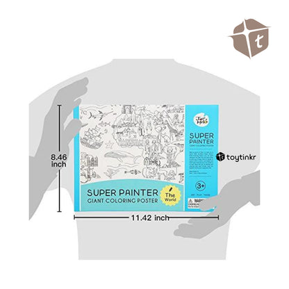 Jar Melo Giant Coloring Poster - The World by Toytinkr