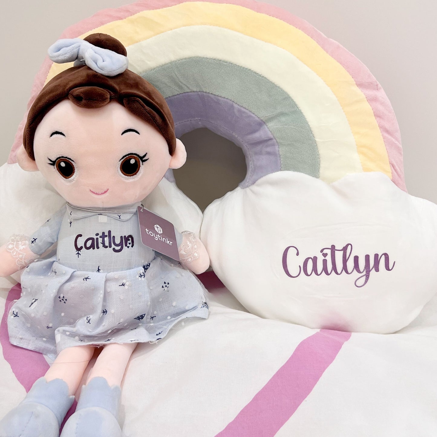 Toytinkr Personalized Rainbow Pillow