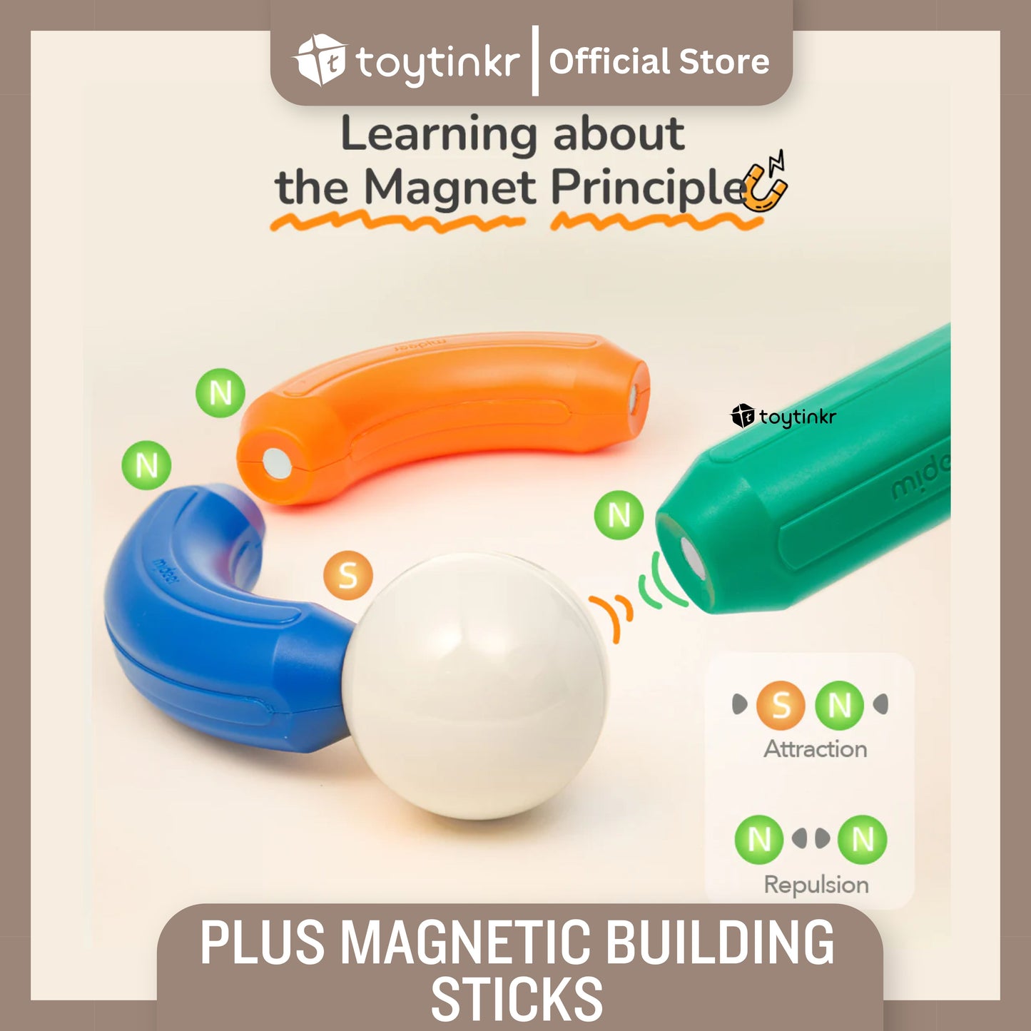 Mideer Plus Building Magnetic Sticks by Toytinkr