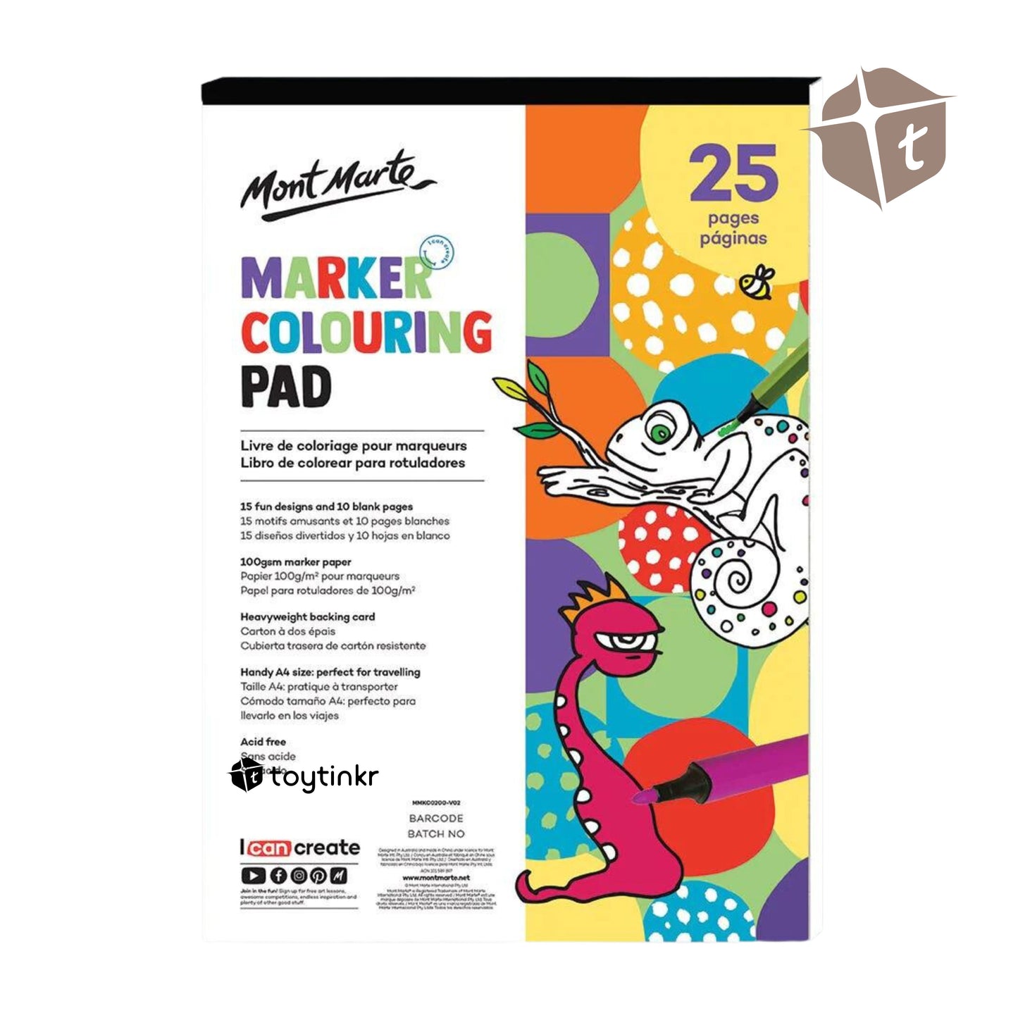 Mont Marte Marker Colouring Pad (A4) by Toytinkr