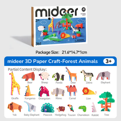 Mideer 3D Paper Craft - Forest Animals by Toytinkr