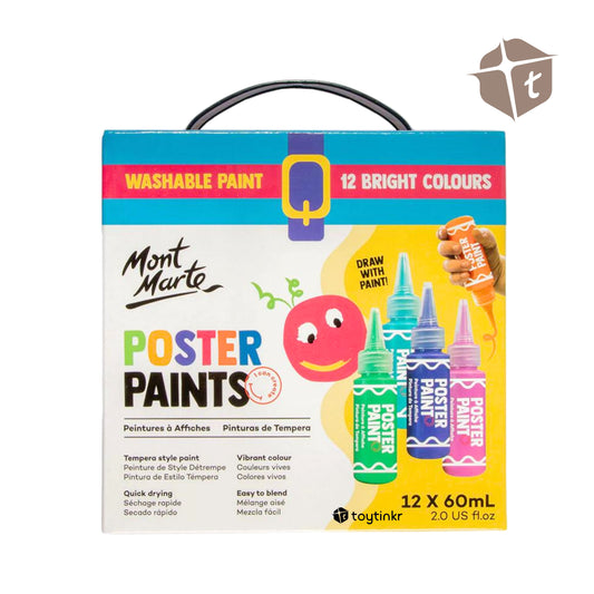 Mont Marte Poster Paints - 12 Colors (60ml) by Toytinkr