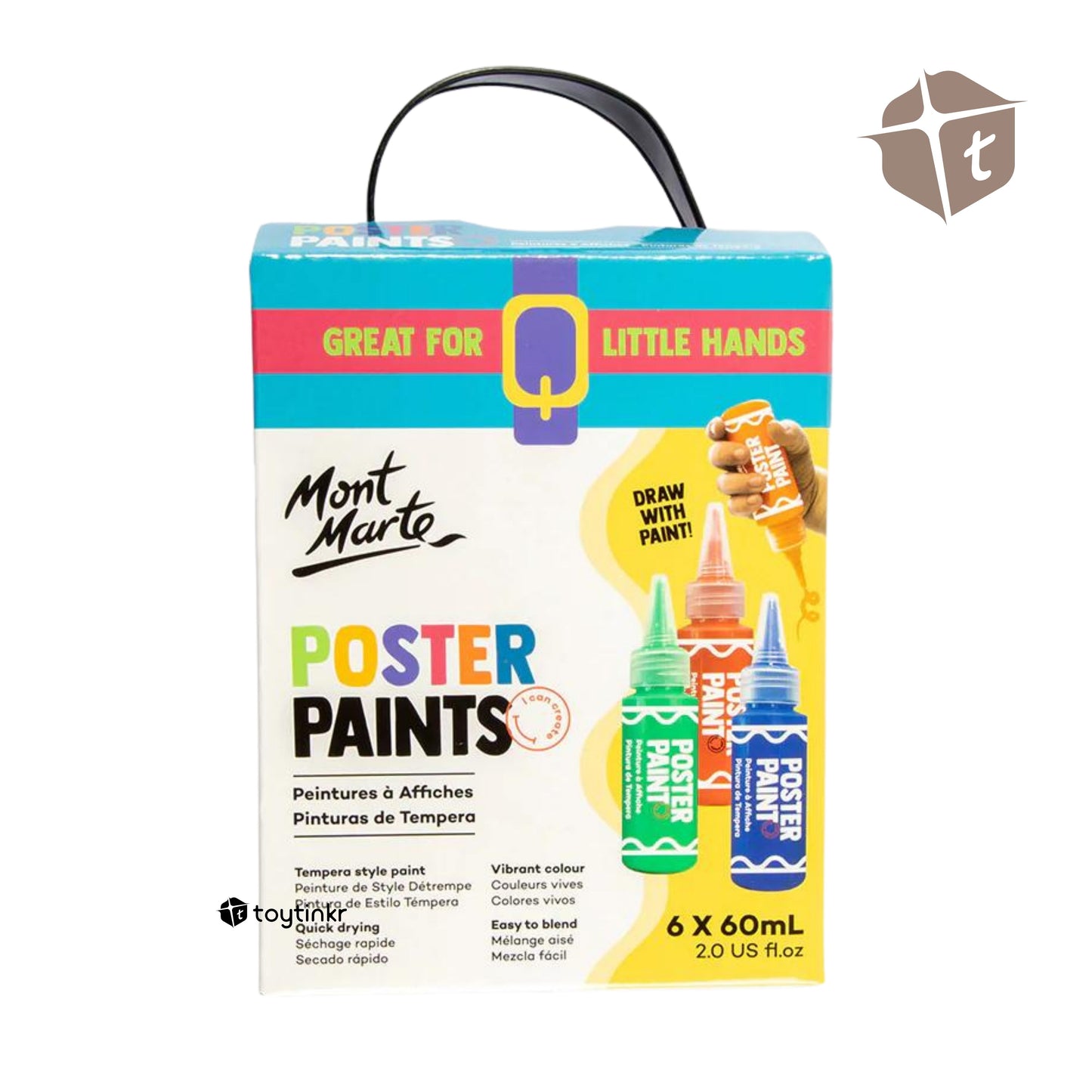 Mont Marte Poster Paints - 6 Colors (60ml) by Toytinkr