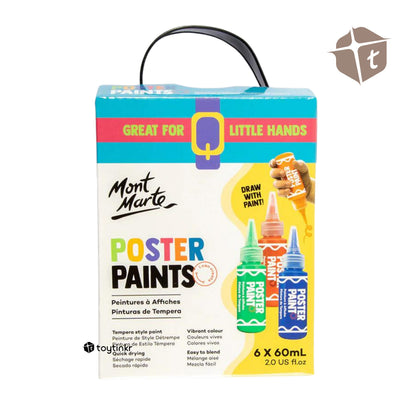 Mont Marte Poster Paints - 6 Colors (60ml) by Toytinkr
