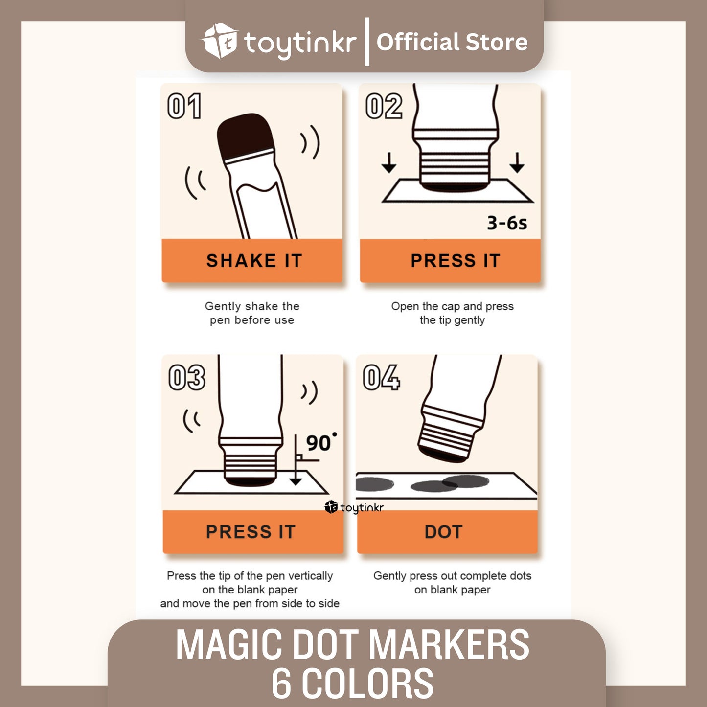 Mideer Magic Dot Markers 6 Colors by Toytinkr