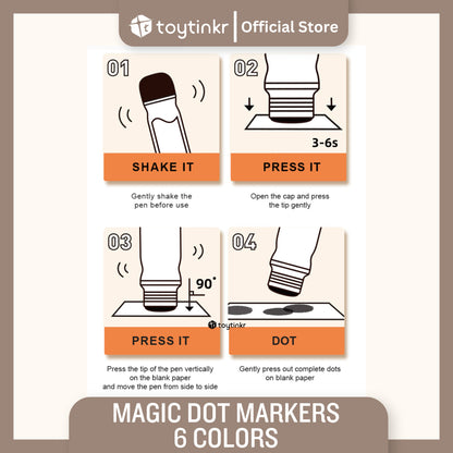 Mideer Magic Dot Markers 6 Colors by Toytinkr